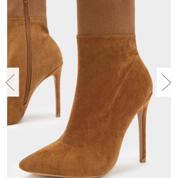 🔥New🔥Hot Camel Suede Booties. Heel Height: 4.5 - Picture 4 of 6